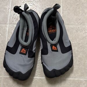 RBX Black and Gray Aqua Shoes with Orange Detail
